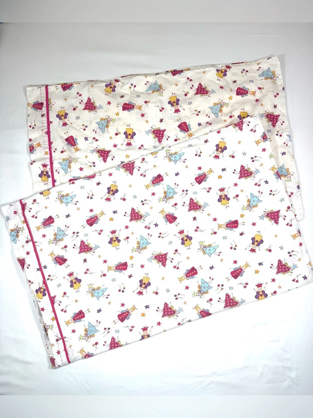 VINTAGE LAURA ASHLEY Lot 2 Standard‎ Princess Fairy Tale Cotton Pillowcases 1999